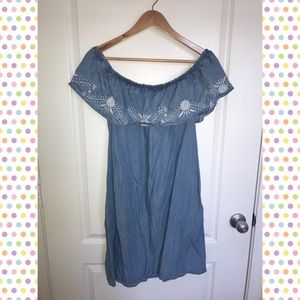 Denim Off-the-shoulder Dress